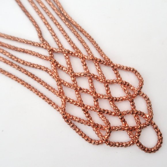 ALI KHAN rose gold woven chain necklace - Picture 3 of 4